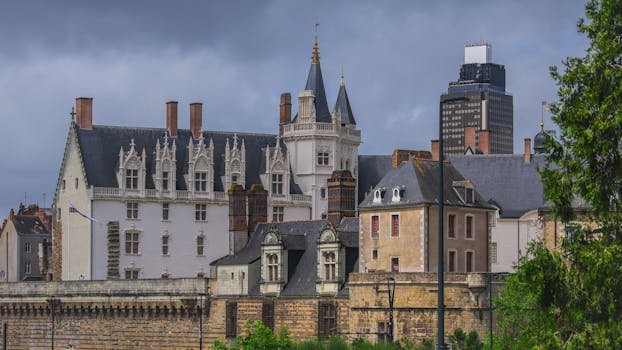 View of the Château des Ducs de Bretagne in Nantes, showcasing medieval architecture and historic charm.